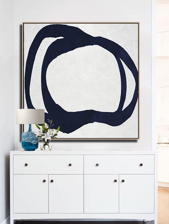 Navy Blue Minimalist Painting #NV313A - Click Image to Close